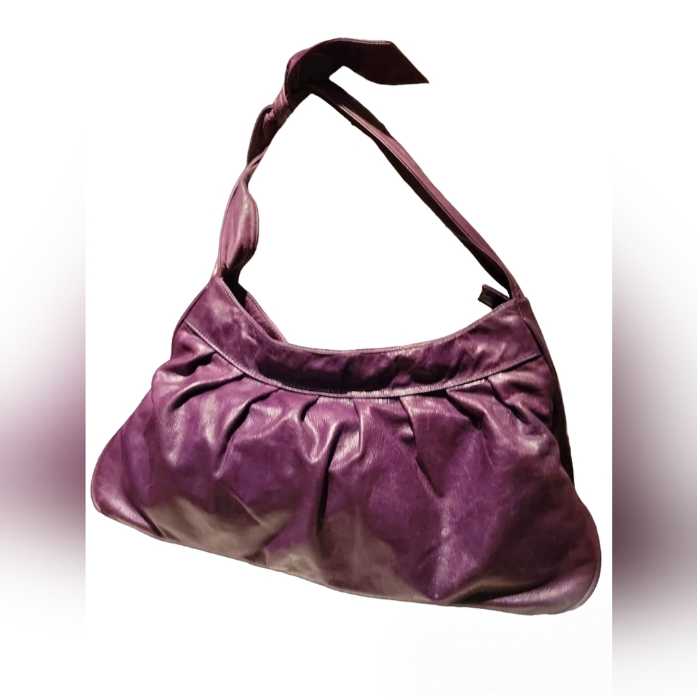 Lesa Wallace Purple Leather Shoulderbag